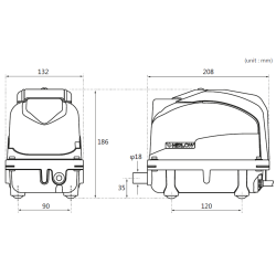 Compresseur silencieux pour microstation – 80 L/min