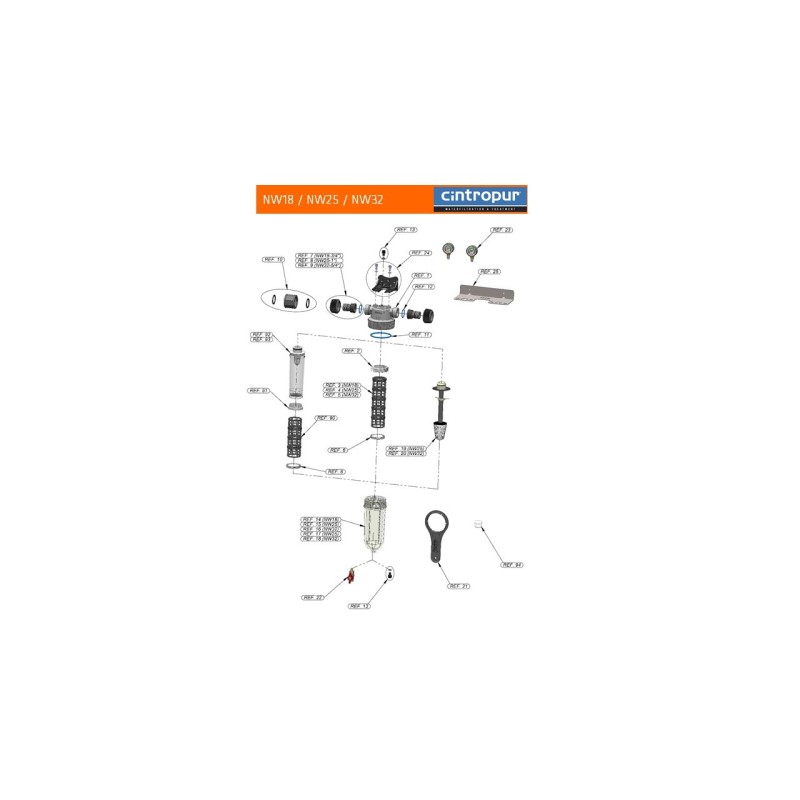 Cintropur NW 32 – Filtre anti sédiments 25 µm – eau potable, réseau 1″1/4