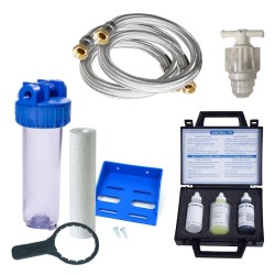 Kit raccordement adoucisseur – Flexible, filtre, test TH