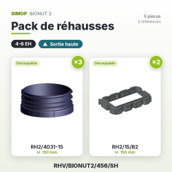 PACK REHAUSSE REGLABLE FILIERE BIONUT2 4/5/6 EH SORTIE HAUTE