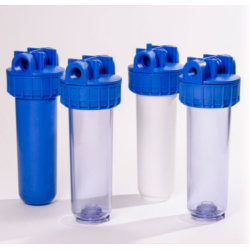 Corps de filtre 9"3/4 transparent Afimo avec entrée/Sortie 3/4" laiton, compatible cartouche standard