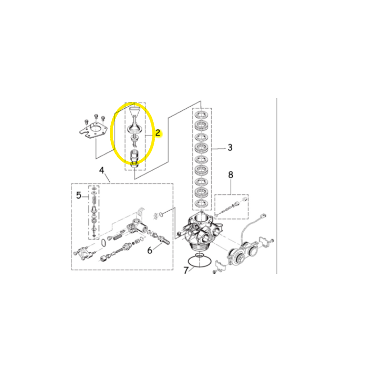 Piston central Fleck 5600 / 6600 / 6700 – pièce de rechange