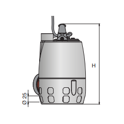 Pompe de drainage Calpeda GXVM 25-6 – Vortex 25 mm, inox, 10,2 m³/h