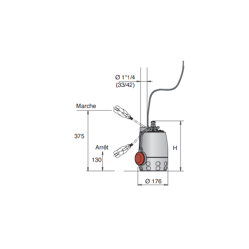 Pompe de drainage Calpeda GXVM 25-10 – Inox, vortex, 10 m HMT