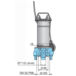 Calpeda GQGM 6-25 – Pompe broyeur eaux usées 25 m HMT