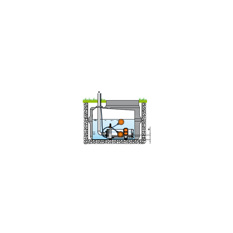 Support horizontal pour pompe immergée UP – pour montage en citerne