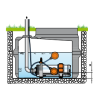 Support horizontal pour pompe immergée UP – pour montage en citerne