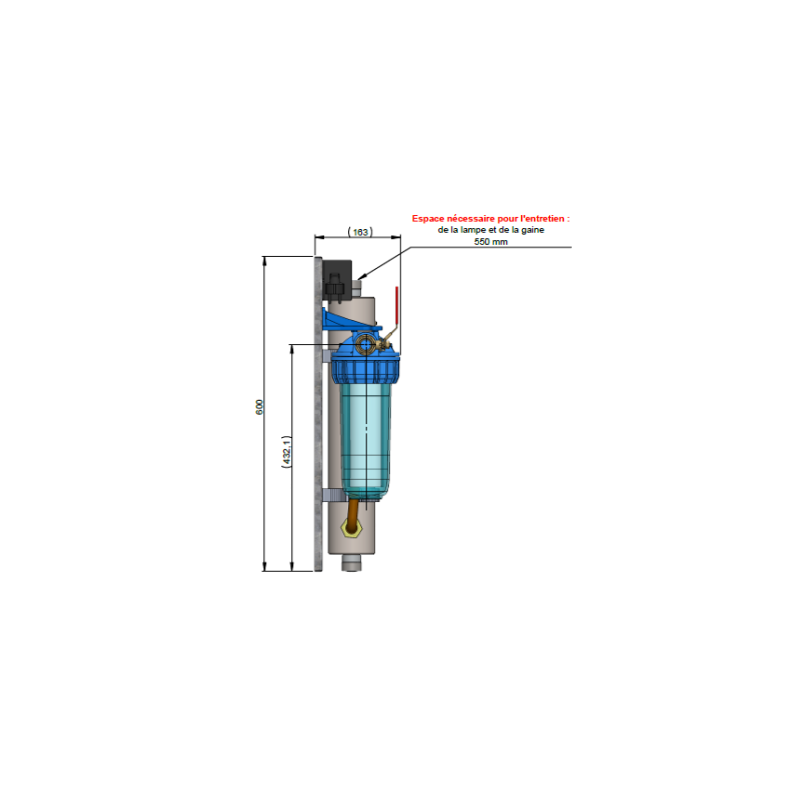 Réacteur UV avec double filtration intégrée – 2,3 m³/h