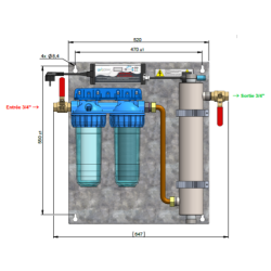 Réacteur UV avec double filtration intégrée – 2,3 m³/h