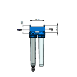 Réacteur UV 25W avec filtre 50μm pour désinfection eau domestique – 2 m³/h