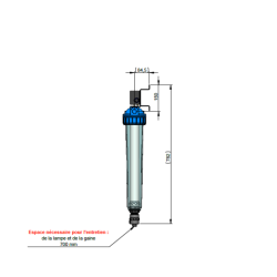 Réacteur UV 25W avec filtre 50μm pour désinfection eau domestique – 2 m³/h