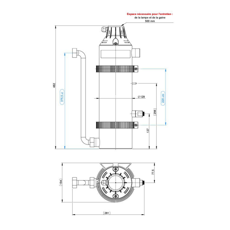 Réacteur UV compact pour désinfection de l'eau – 3,2 m³/h