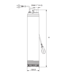 DAB PULSAR 40/50 MA – Pompe de forage 4,8 m³/h, HMT 56 m